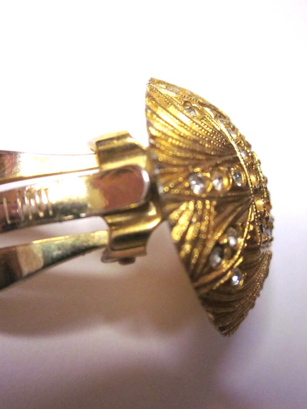 Gold Tone Rhinestone Set, Brooch & ClipEarrings - Picture 2 of 2